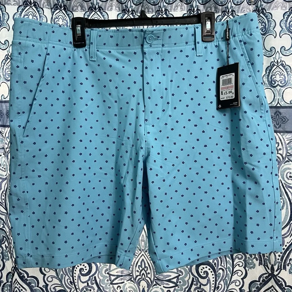 Under Armour UA Drive Printed Tapered Shorts Men 40 Blue Floral Golf Performance